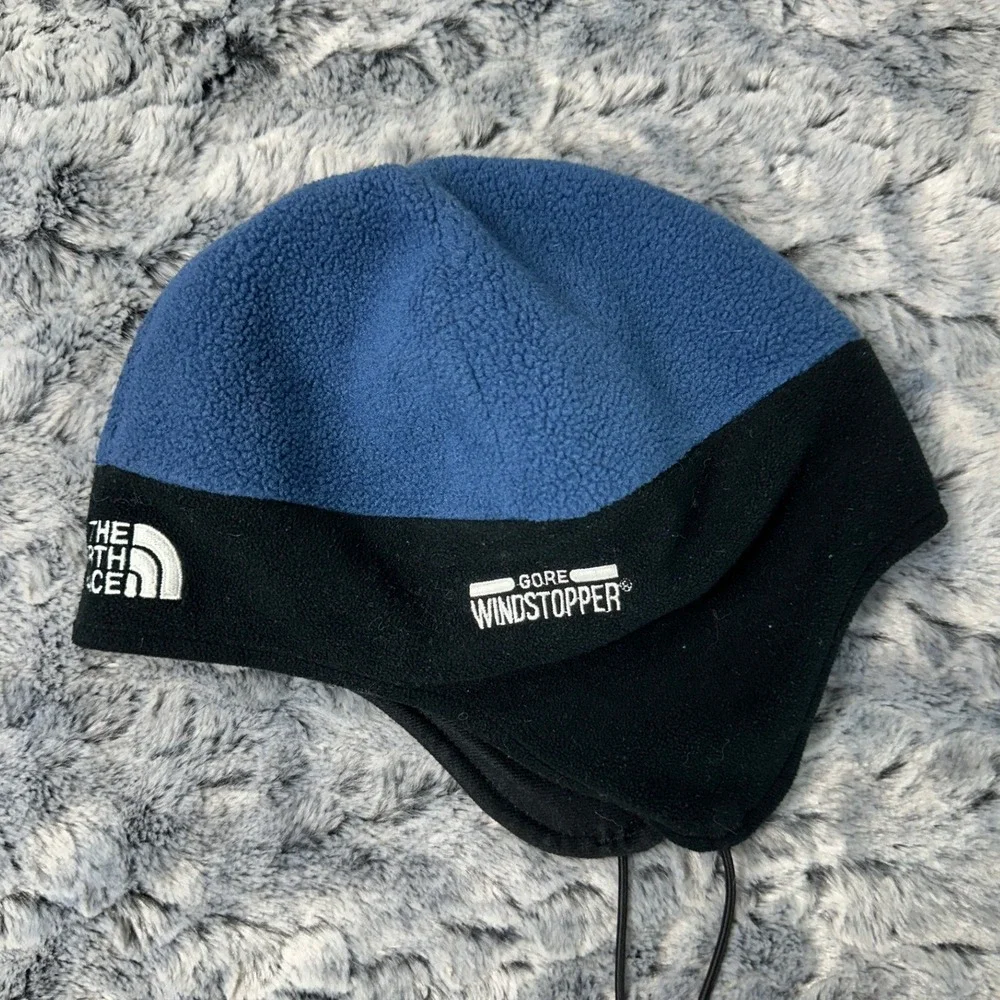 The North Face Earflap Beanie Blue Black Gore Windstopper / Adult Size